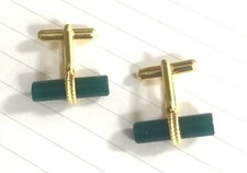 Vintage Jade Cufflinks, Boxed, Excellent Condition 925