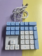 33 Keys Wired Numeric Keypad Anti Slip Gaming Keypad Number Pad White Blue