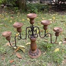 Vintage Wooden Candelabra 5