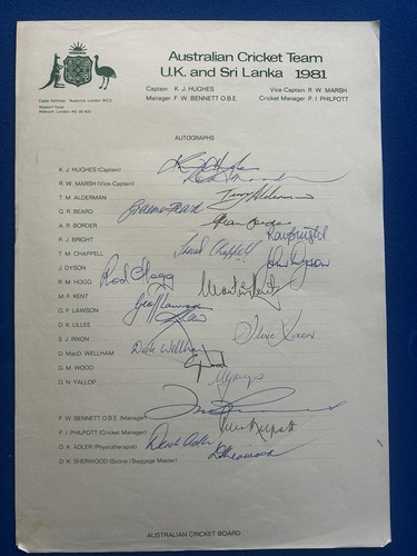 1981 australian cricket team - cricket,