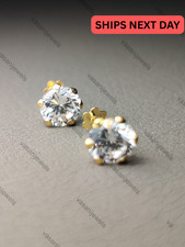 14k Solid Yellow Gold CZ Stud