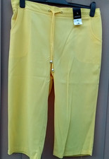 Papaya Matalan ladies yellow crop elastic waist trousers UK16 new with labels