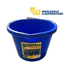 Invincible Heavy Duty Builders Bucket 15 Litre Equestrian Agriculture Blue Tub