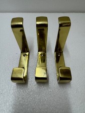 5 SOLID POLISHED BRASS COAT HOOKS IN BOX