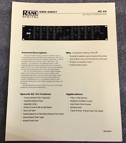Rane model ac24 active - model,
