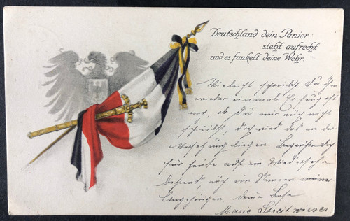 Postcard flag with sword - flag,