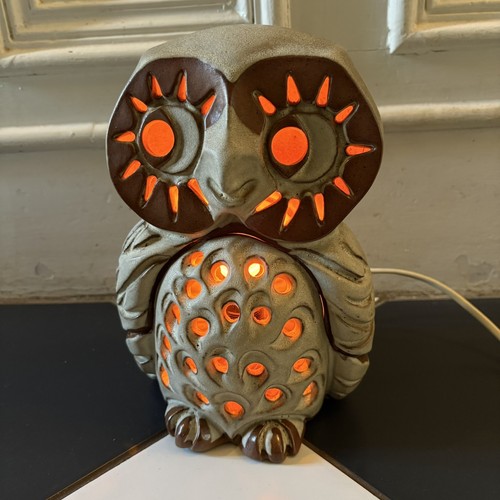 Vintage rare shelf pottery owl - shelf,