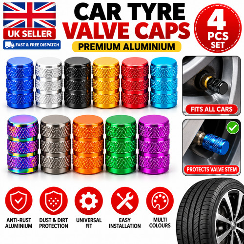 Tyre valve dust caps - 4x,