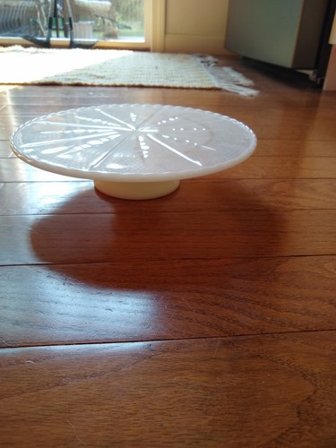 Vintage milk glass pedestal - milk,