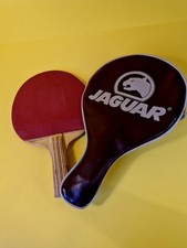 Vintage Jaguar Table Tennis Bat Set with Case & Stiga Balls Made in Hong Kong