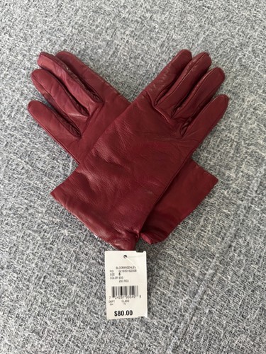 Burgundy red leather gloves