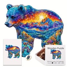 NEW BOX  BEAR   WOODEN JIGSAW