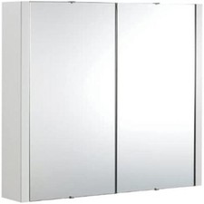 650mm Bathroom Mirror Cabinet 2 Door Storage Cupboard Wall Mounted White