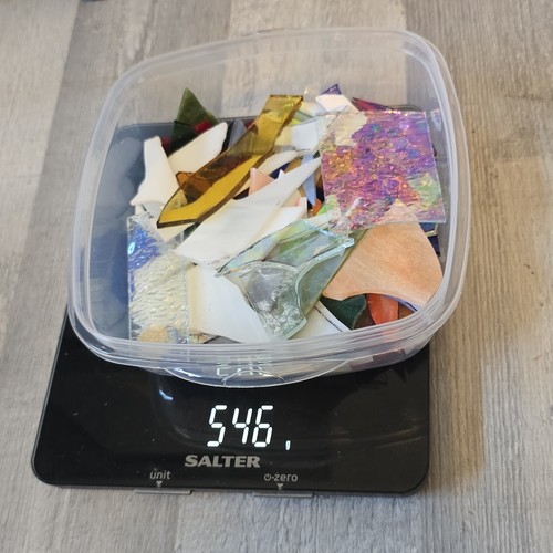 500g stained glass offcuts - stained,