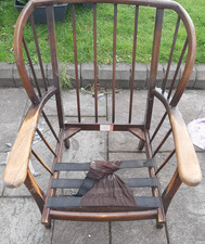 2 ERCOL CHAIRS, one with wings and arms, one without