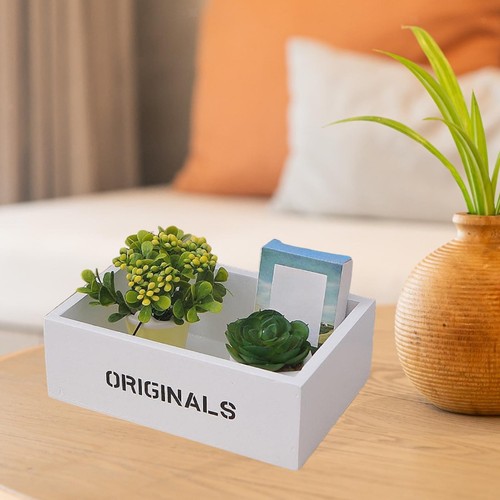 Open top wooden box - open,