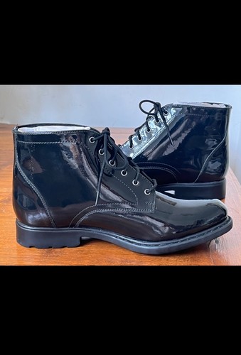 Patent black ankle boots size - boots,