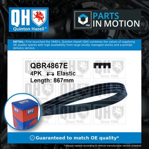 Rib multi drive belt fits - 4, v