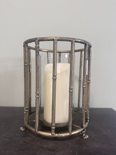 Antique gold bamboo look cage - bamboo,