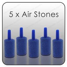 5 x Aquarium 1" AIRSTONES Fish Tank Air Stone Small 25mm Oxygen Bubbles Pump 