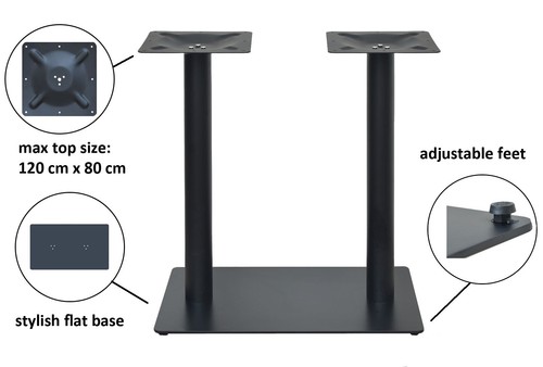 Black cast iron - black, table