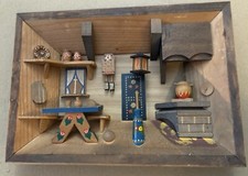 Vintage GERMAN  Democratic Republic Shadow BOX HANDMADE Folk Art 3-D WALL ART