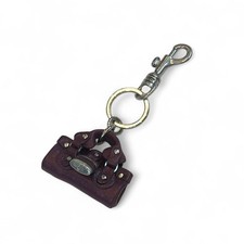 Chloe Paddington Bag Padlock Leather Charm Key Chain Wine BOURDEAUX With Box