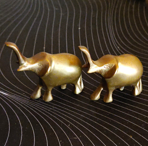 Pair brass elephant - of,