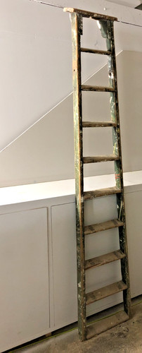 Antique set library ladder - set, library/ladder