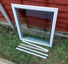 White UPVC Window Fixed Double Glazed, Ideal For Shed No Outer Frame 30" x 30"