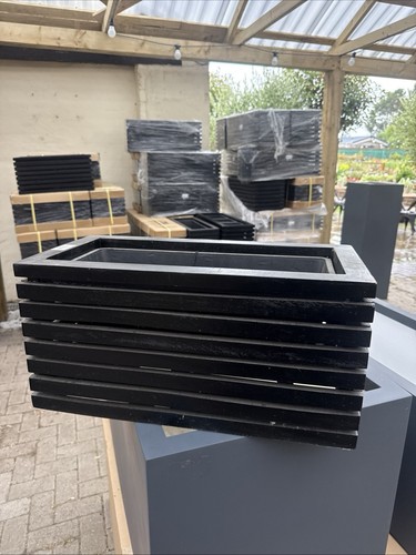 Black wooden planter - planter, trough