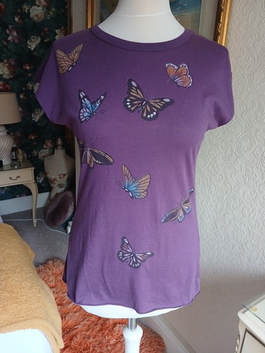 Purple butterfly cotton - purple,