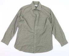 laine taylor Mens Green Cotton blend Size 16.5 Collared