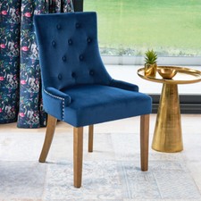 Luxury Blue Velvet Scoop Back