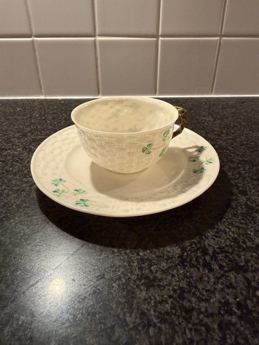Belleek basket weave shamrock - basket,