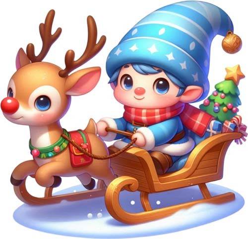 Christmas santa gnome reindeer - santa,