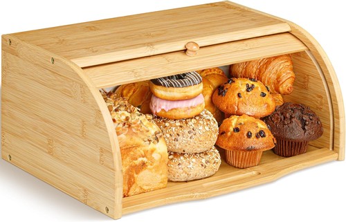 Bamboo bread box roll - bread, top