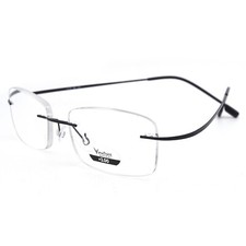 Rimless Trendy Reading Glasses, Titanium Frame with Spring Hinge for Men & Women