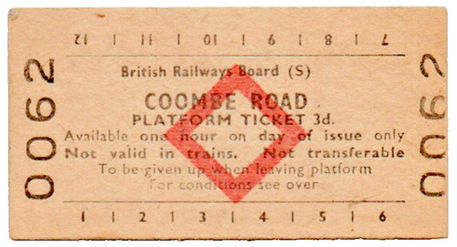 Brb platform ticket - ticket, coombe