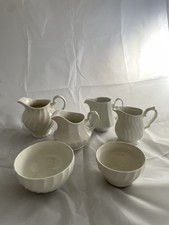 4x White Swirl Cream Milk Jugs