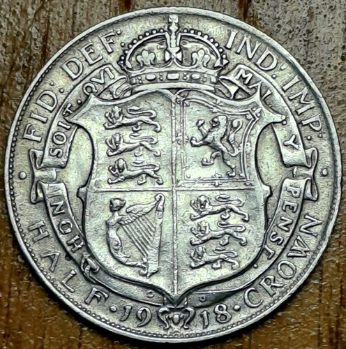 1918 king george half crown - king,