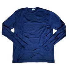 Sunspel Navy  Long Sleeved Jumper 100% Wool Size Large