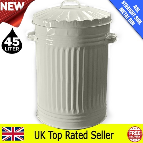 Cream bin retro style rubbish - cream,
