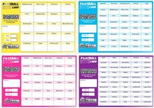 Football Fundraising Scratch Cards, Variety Of Teams New A5 Size in Colour