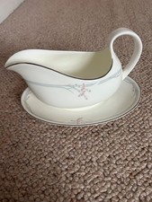 Royal Doulton Carnation Gravy /Sauce Boat and Stand - fine bone china