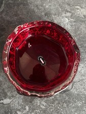 Vintage Whitefriars Ruby Red Bark Ashtray by Geoffrey Baxter