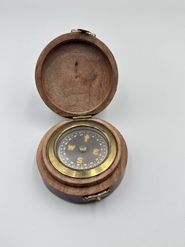 Antique style brass compass - antique,