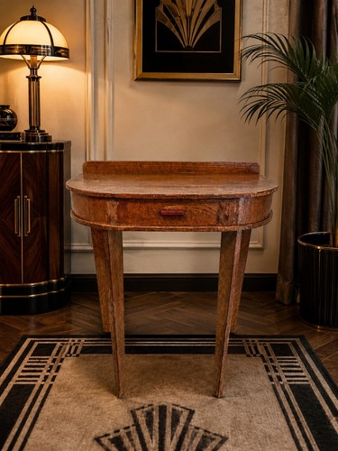 Art deco oak demi lune - deco,