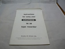 grundig TK20 handbook old