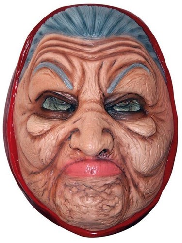 Mask head red hood - head, old
